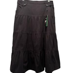 NWT Mia Mia Women's 3 Tiered Midi Skirt Black size XL